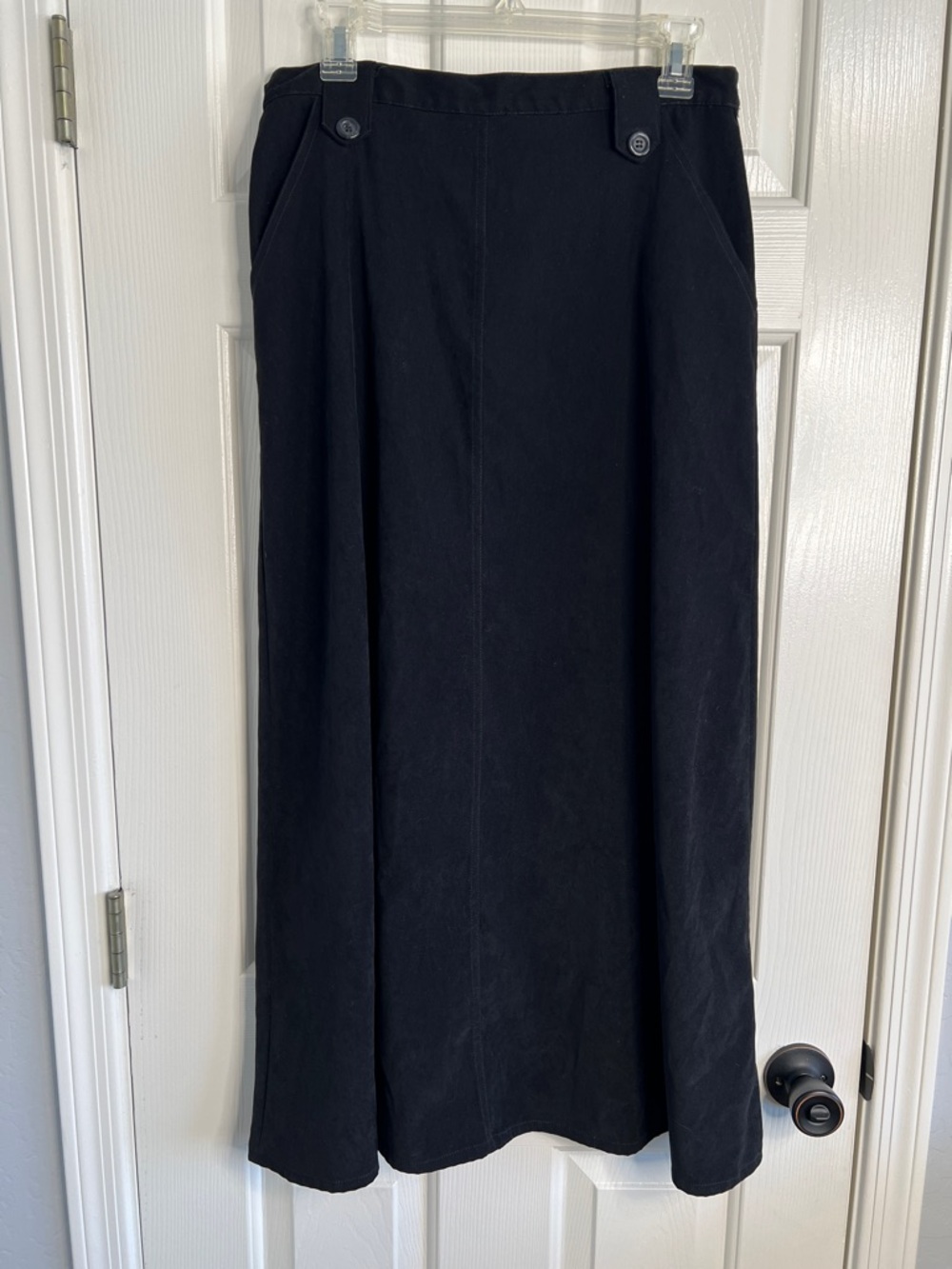 Vintage Chadwick’s black faux suede midi skirt size 10